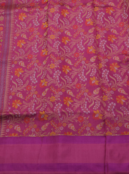 Peach-Purple Banarasi Kora Saree