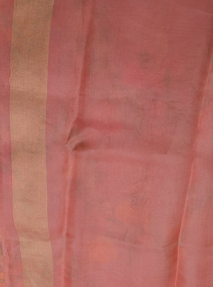 Peach Banarasi Kora Saree