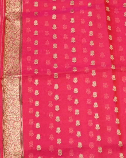 Orange-Pink Banarasi Kora Saree