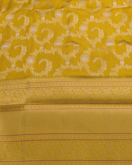 Blue-Yellow Banarasi Kora Saree