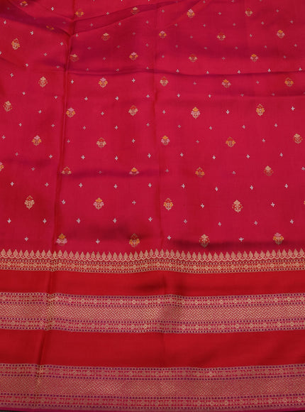 Purple-Red Banarasi Kora Saree
