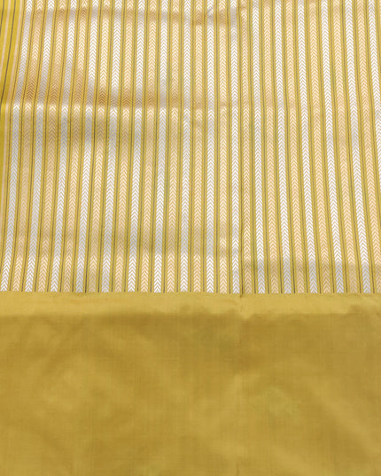 Light Yellow Banarasi Kora Saree