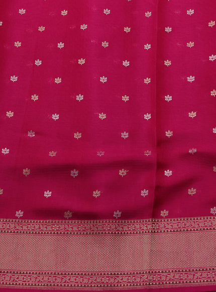 Green-Pink Banarasi Kora Saree