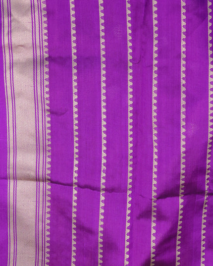 Orange-Purple Banarasi Kora Saree