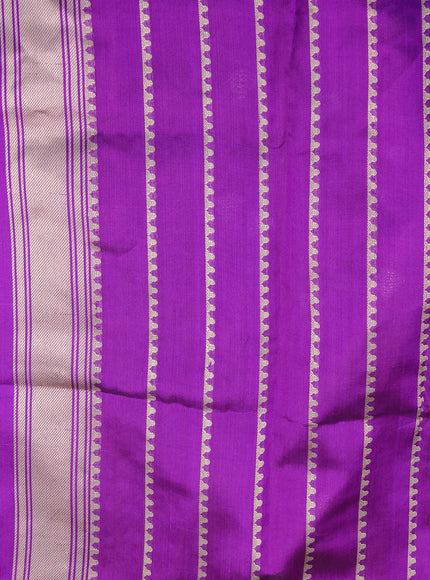 Orange-Purple Banarasi Kora Saree