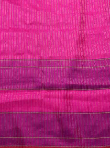 Navy Blue-Pink Banarasi Kora Saree