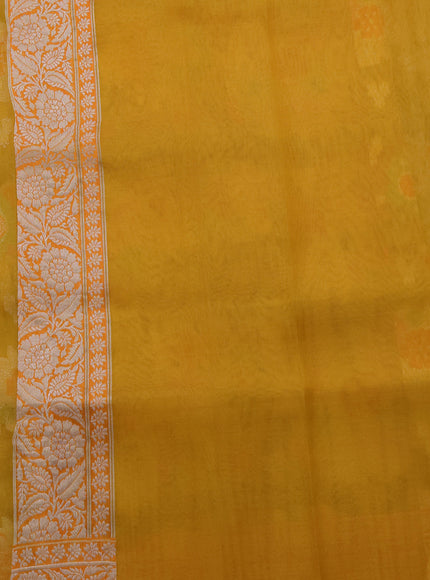 Yellow Banarasi Kora Saree