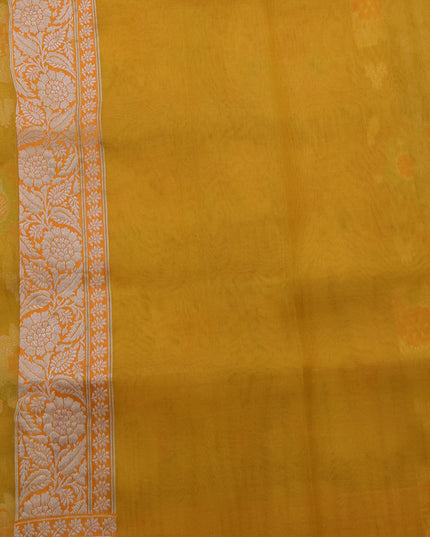 Yellow Banarasi Kora Saree