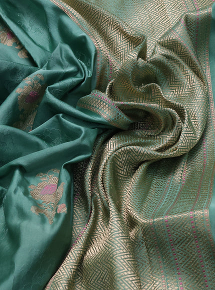 Teal Green Banarasi Tanchoi Silk Saree