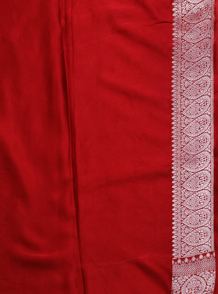Green-Red Banarasi Mushru Silk Saree