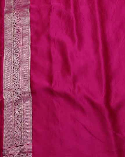 Rani Pink Banarasi Mushru Silk Saree