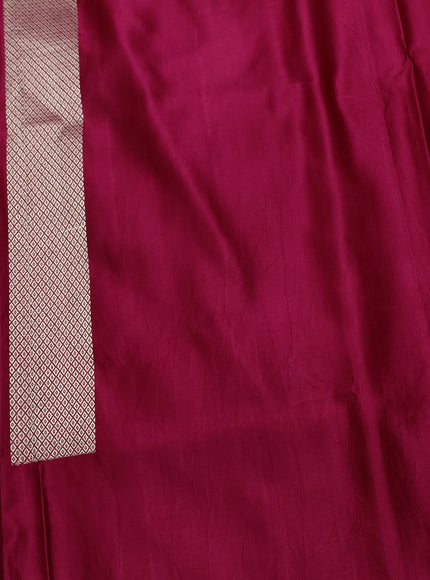 Dark Pink Banarasi Mushru Silk Saree