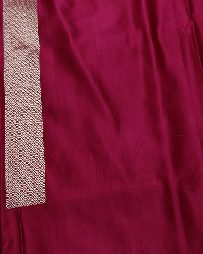 Dark Pink Banarasi Mushru Silk Saree