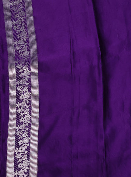 Violet Banarasi Mushru Silk Saree