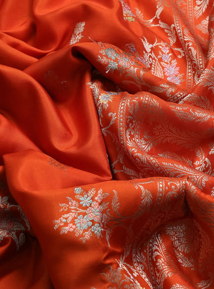 Orange Banarasi Silk Saree