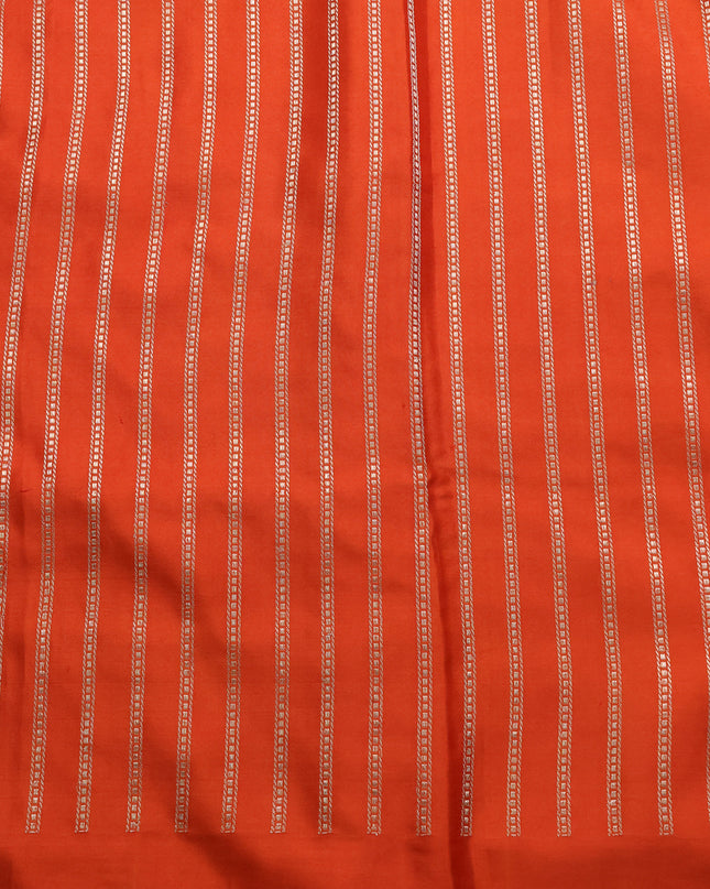 Orange Banarasi Silk Saree