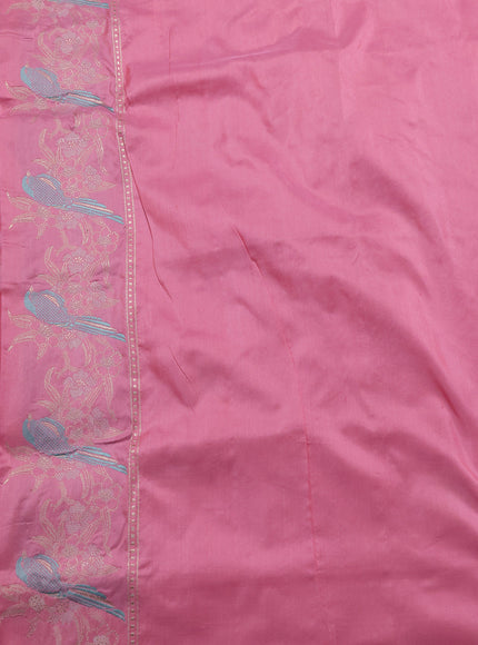 Peach Pink Banarasi Silk Saree