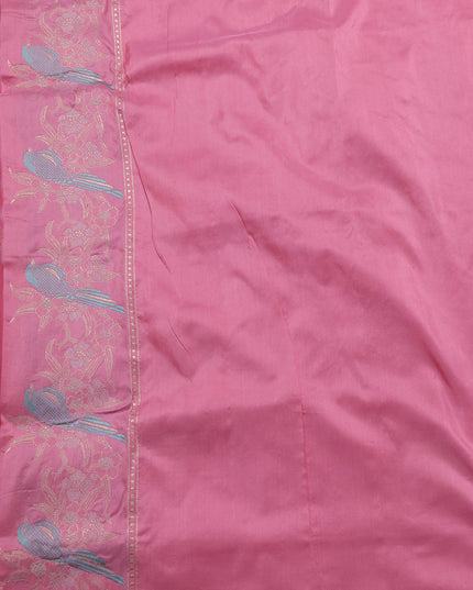 Peach Pink Banarasi Silk Saree