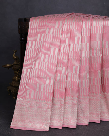 Peach Banarasi Silk Saree