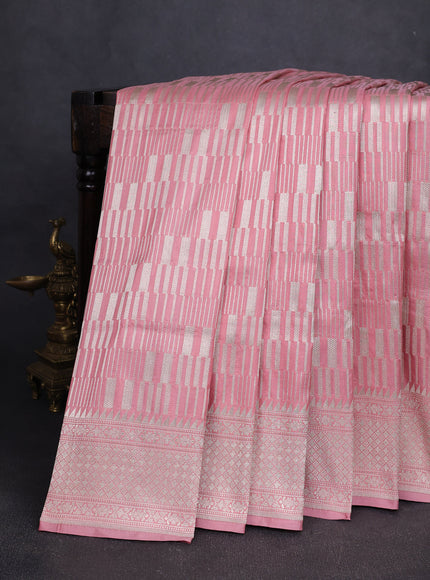 Peach Banarasi Silk Saree
