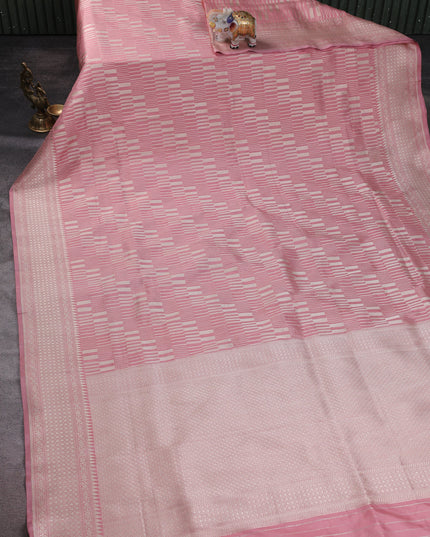 Peach Banarasi Silk Saree