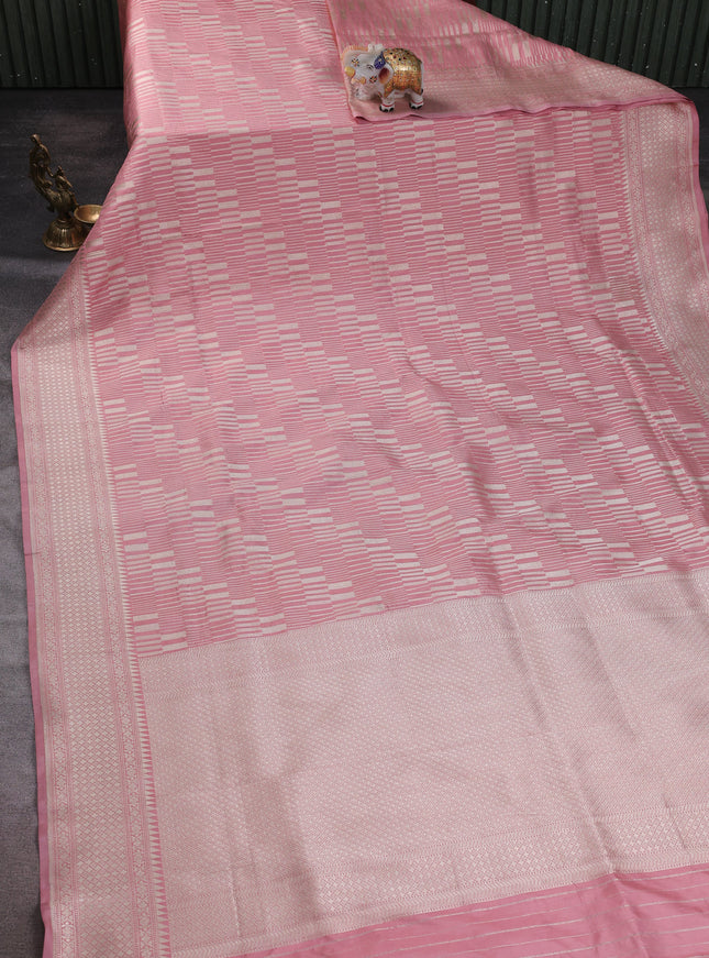 Peach Banarasi Silk Saree