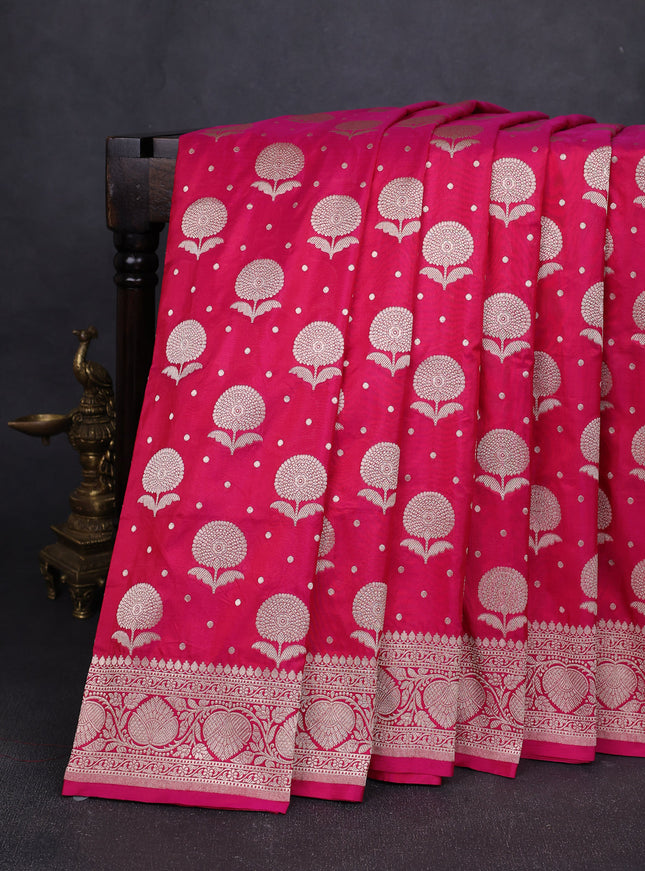 Rani Pink Banarasi Silk Saree