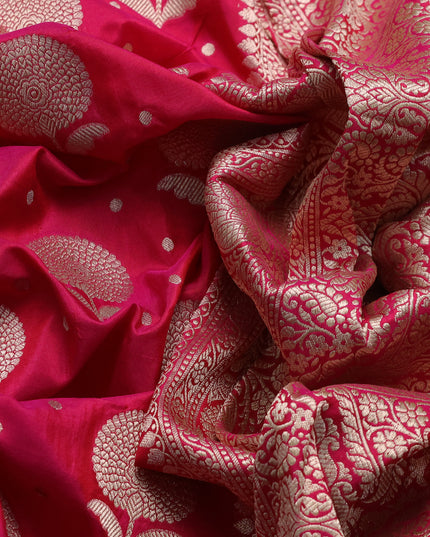 Rani Pink Banarasi Silk Saree