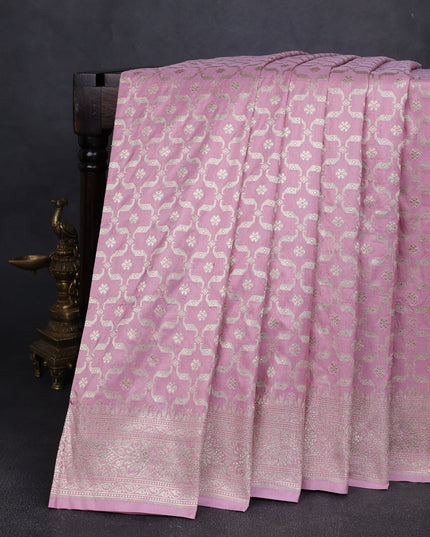 Pastel Pink Banarasi Silk Saree