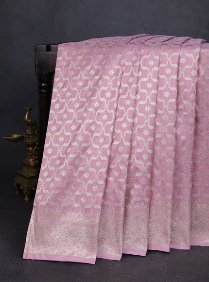 Pastel Pink Banarasi Silk Saree