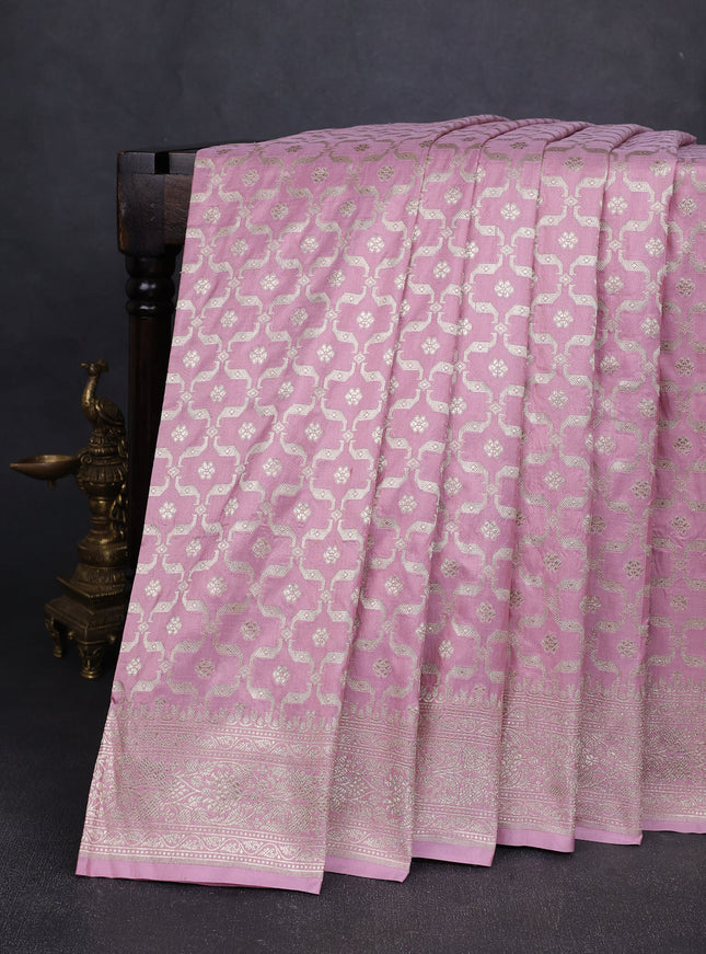 Pastel Pink Banarasi Silk Saree