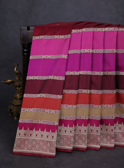 Maroon Banarasi Silk Saree