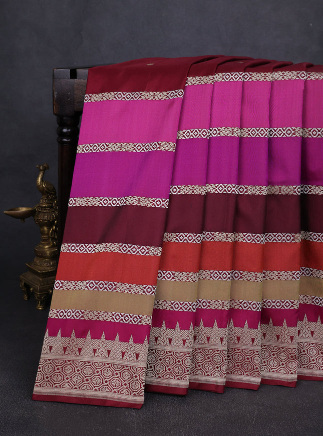 Maroon Banarasi Silk Saree