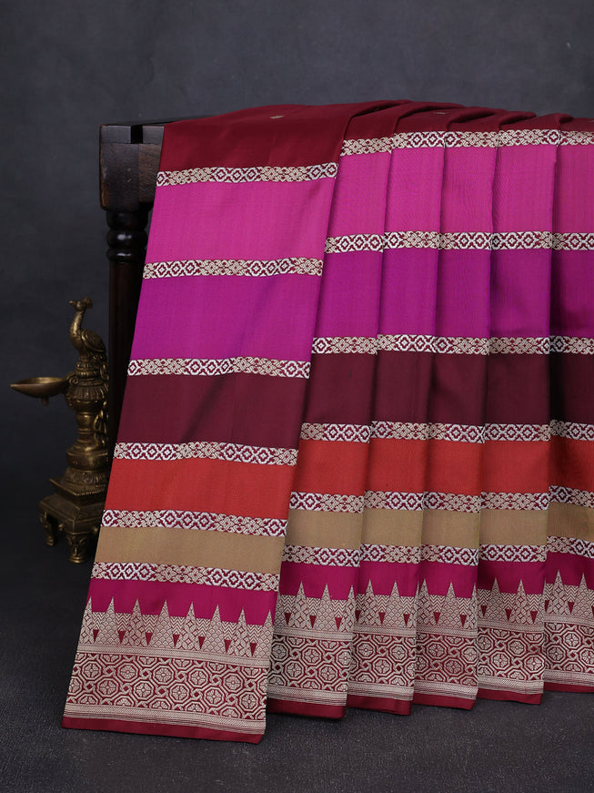 Maroon Banarasi Silk Saree