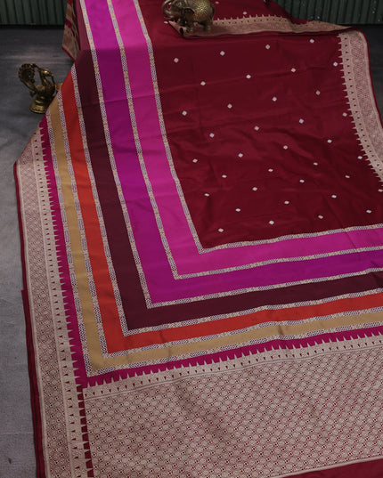 Maroon Banarasi Silk Saree