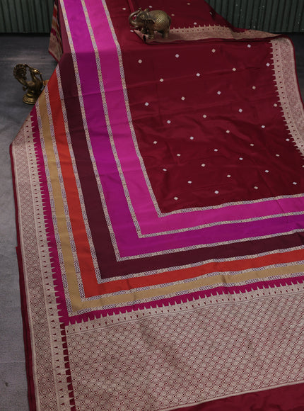 Maroon Banarasi Silk Saree