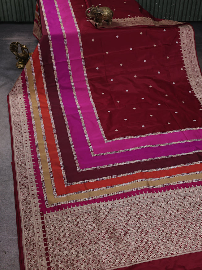 Maroon Banarasi Silk Saree