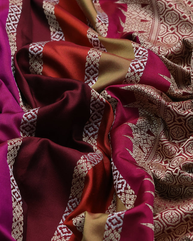 Maroon Banarasi Silk Saree