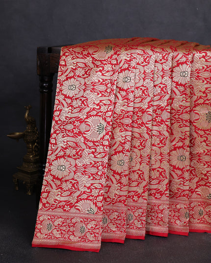 Red Banarasi Gaduwa Silk Saree