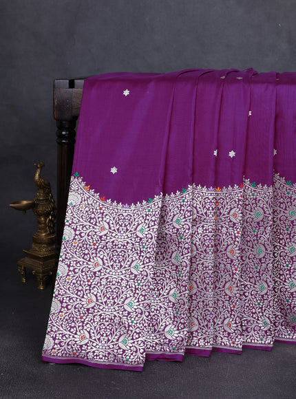 Purple Banarasi Silk Saree