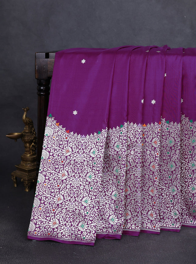 Purple Banarasi Silk Saree