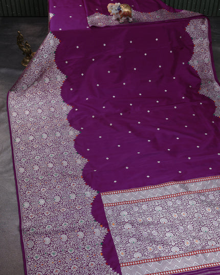 Purple Banarasi Silk Saree