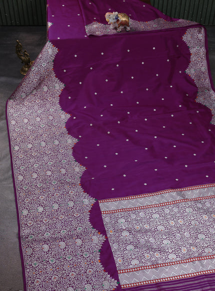Purple Banarasi Silk Saree
