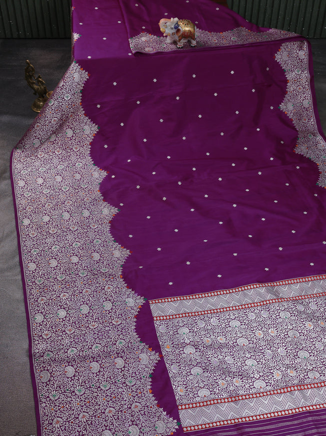 Purple Banarasi Silk Saree