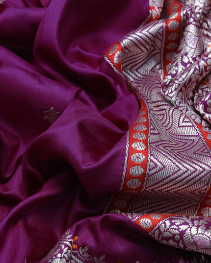 Purple Banarasi Silk Saree