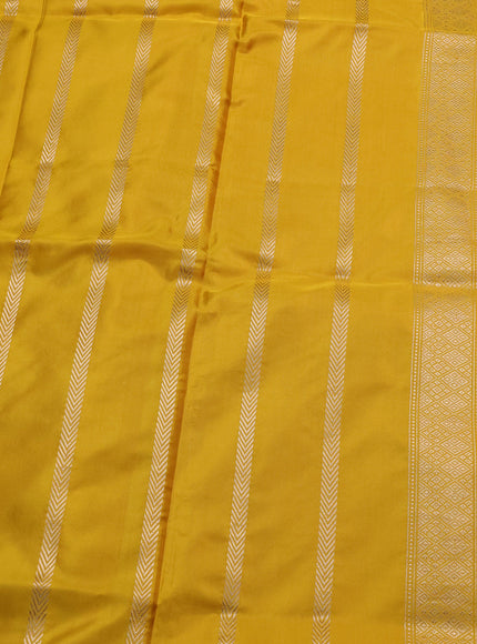 Coral Pink-Yellow Banarasi Silk Saree