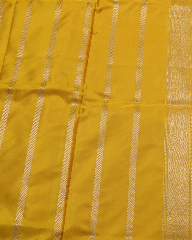Coral Pink-Yellow Banarasi Silk Saree