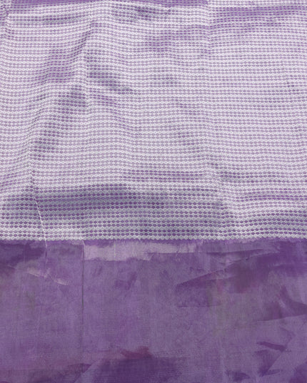 Pastel Blue-Lavender Banarasi Silk Saree