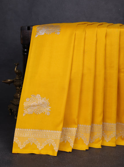 Yellow Banarasi Silk Saree