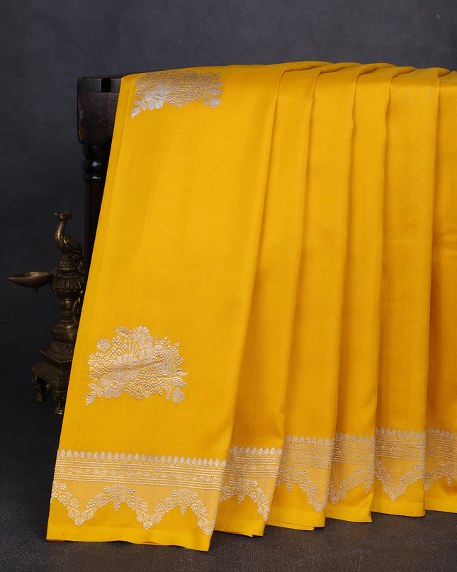Yellow Banarasi Silk Saree